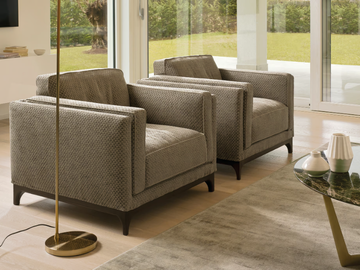 TIME - Fabric armchair with armrests by CTS SALOTTI - view 2